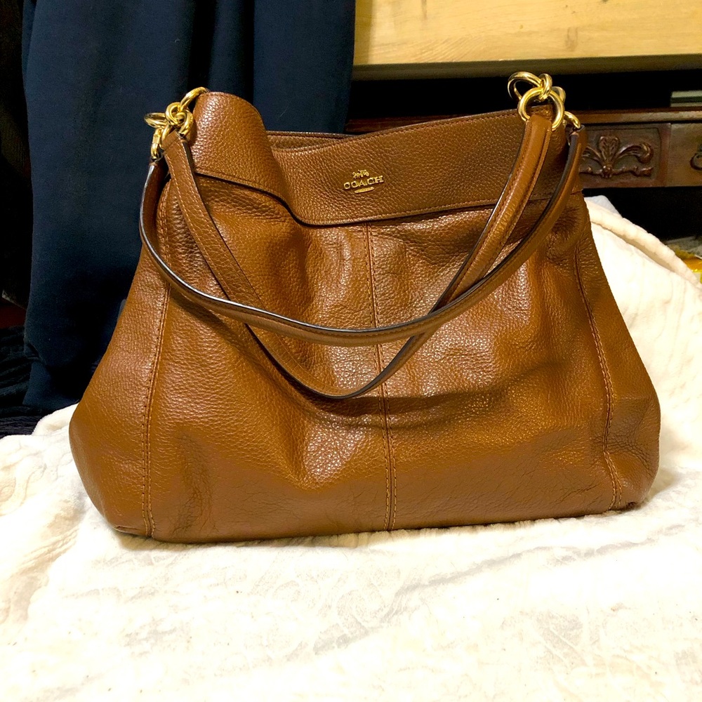 Coach Tobbaco Leather pebble Edie style